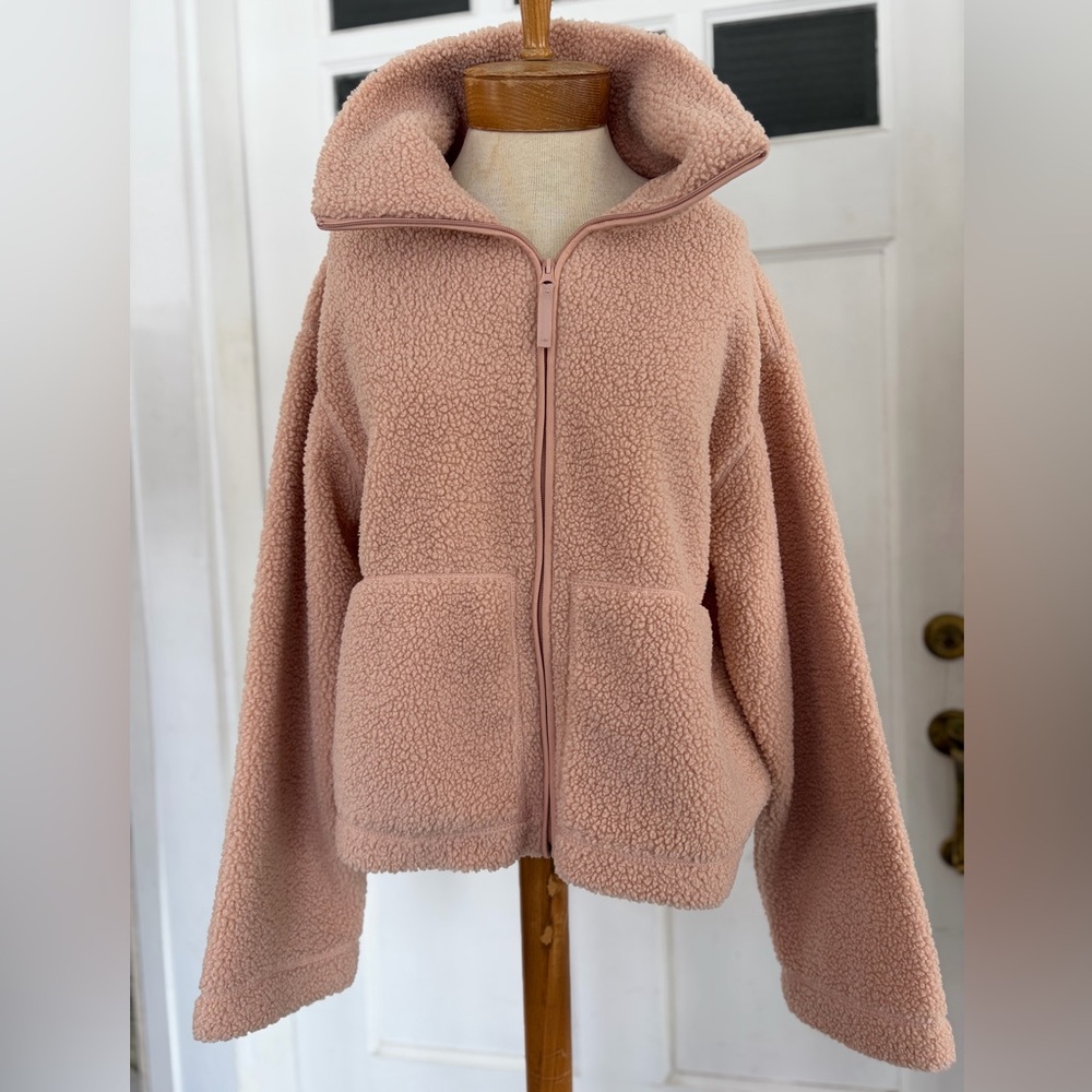 H&M Soft Pink Fleece Teddy Jacket